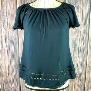 NWT Black Naked Princess Isabella Off The Shoulder Top W/Eyelet Detail (Size SP)